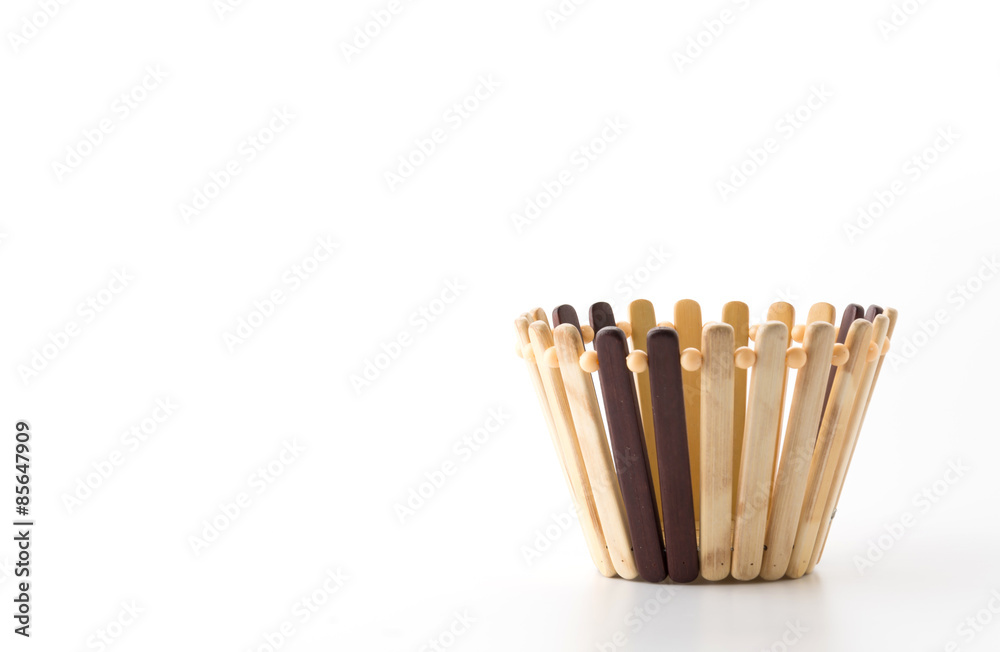 wood basket on white background wood basket on white background