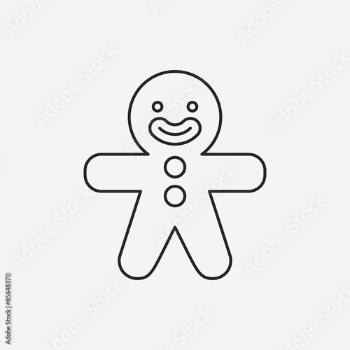 gingerbread man line icon