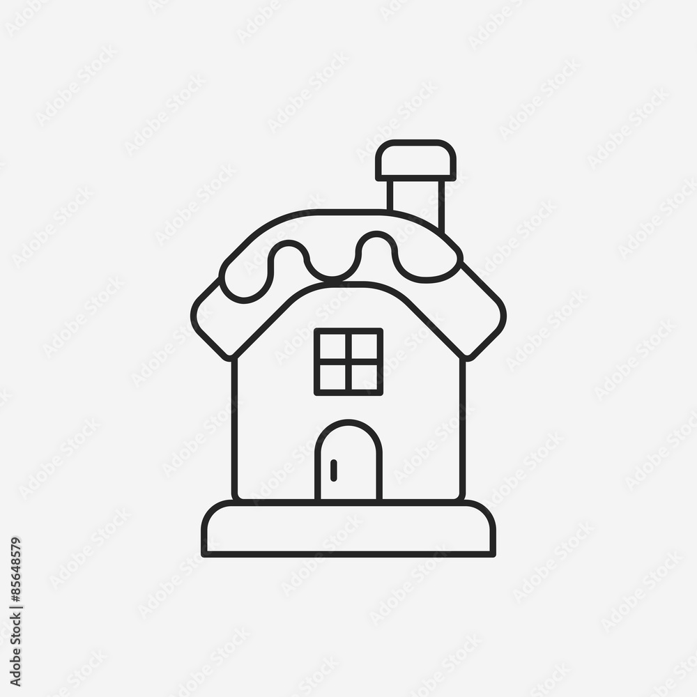 Fototapeta premium Christmas house icon