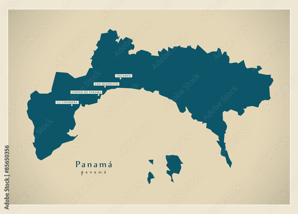Modern Map - Panama Province PA