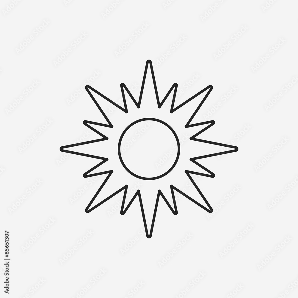 Space sun line icon