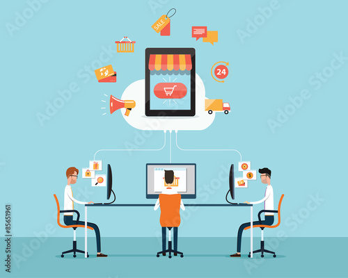 business shopping on cloud concept