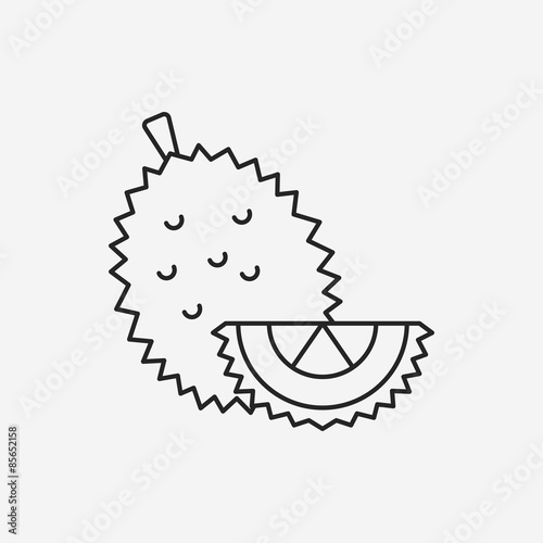 durian fruit line icon