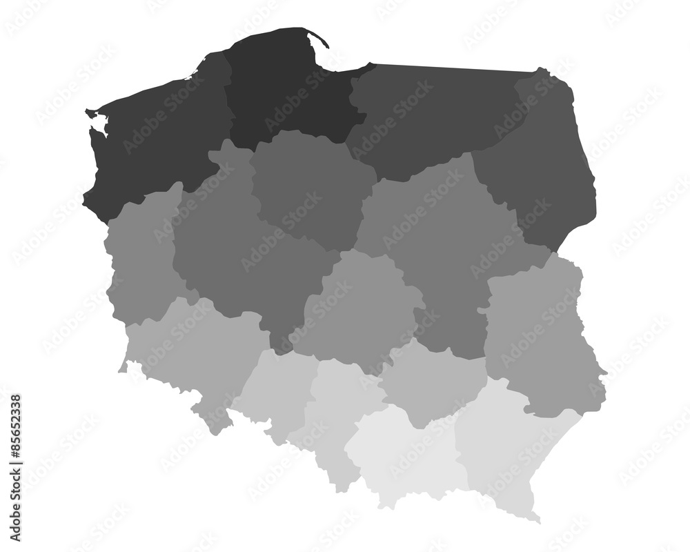 Naklejka premium Karte von Polen