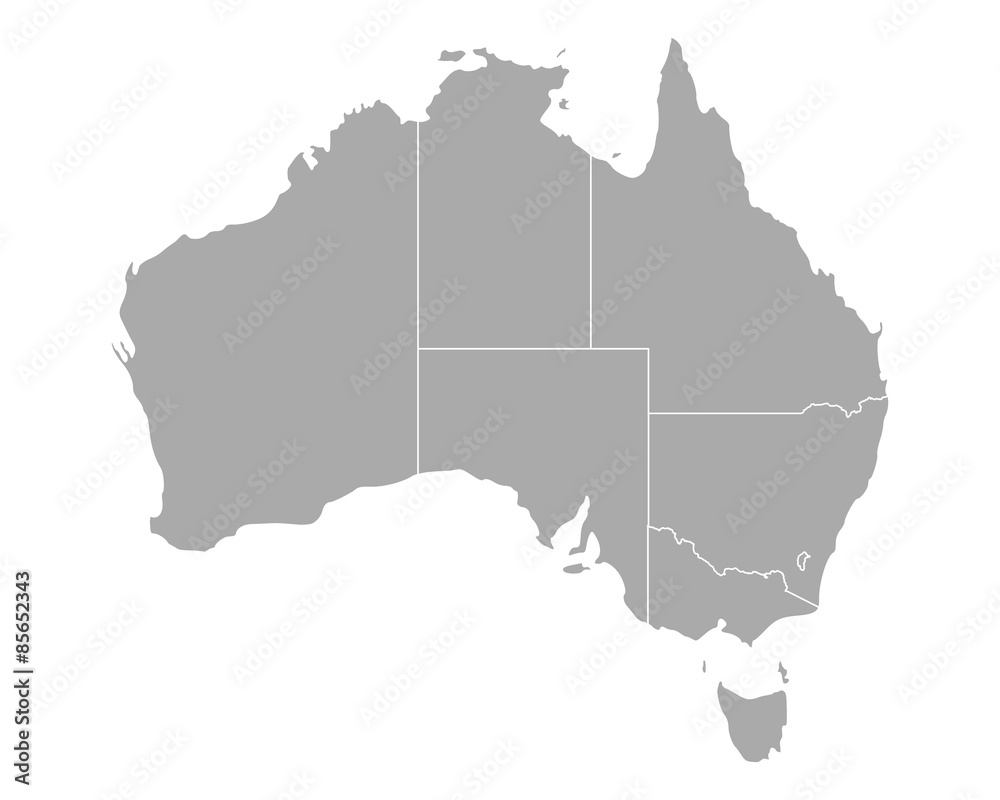 Karte von Australien - obrazy, fototapety, plakaty 