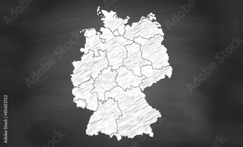 Deutschlandkarte | Tafel | Blackboard | schwarz photo