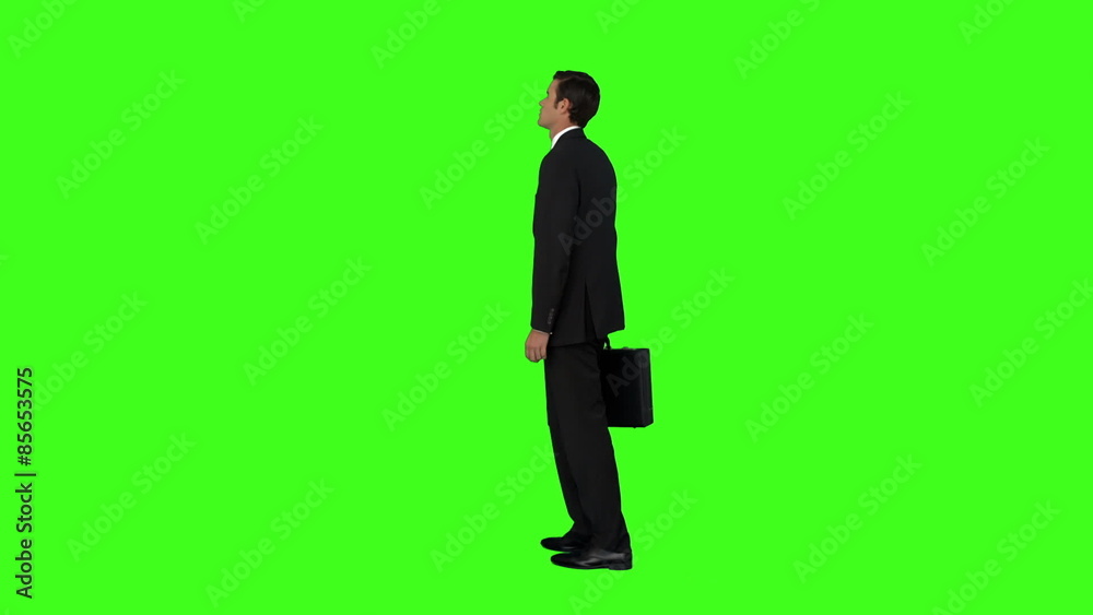 Businessman standing with his briefcase