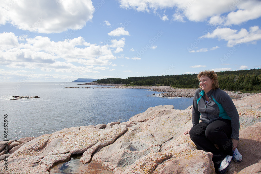 Woman relaxing at Green Cove Cape Breton