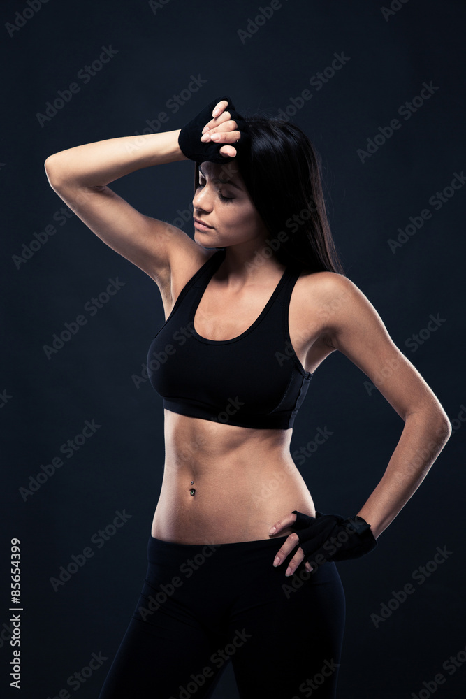 Portrait of a tired fitness woman Portrait of a tired fitness woman