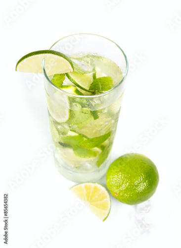 Mohito mojito drink with ice mint and lime