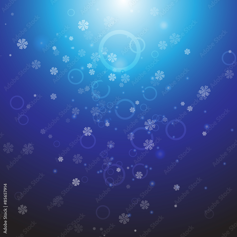 New Christmas dark blue background with snowflakes