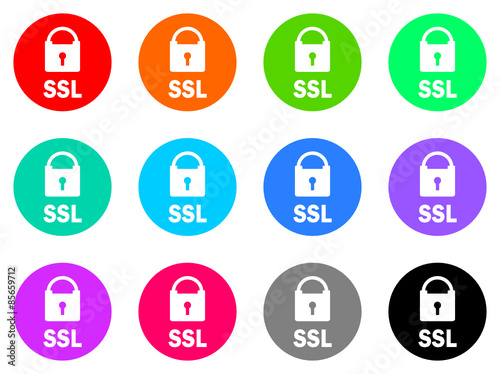 ssl vector flat icons set