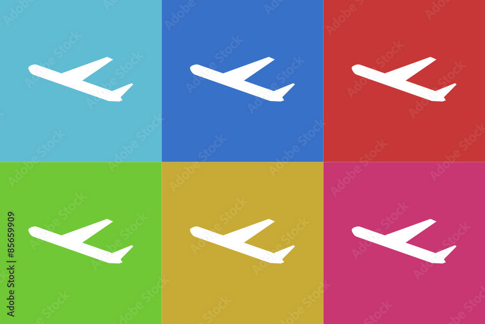 plane vector icons set
