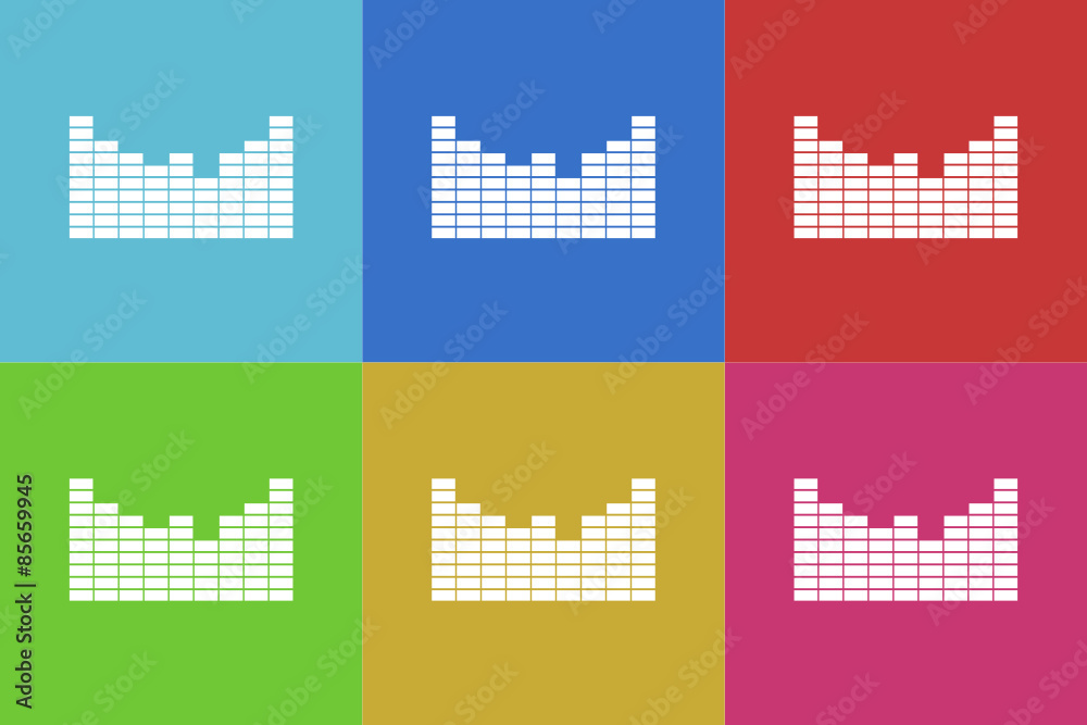 music vector flat icons set