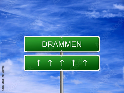 Drammen City Norway Sign