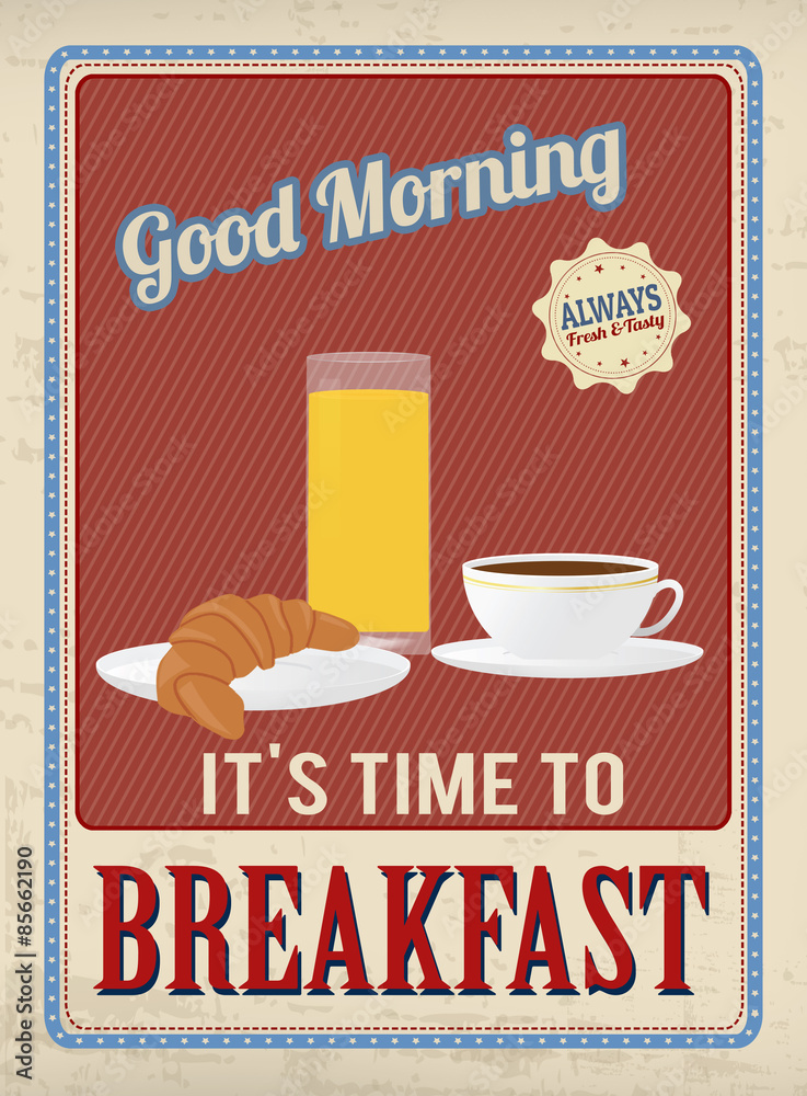 Naklejka Vintage plakat śniadaniowy