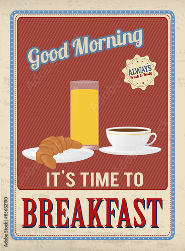 Breakfast vintage poster