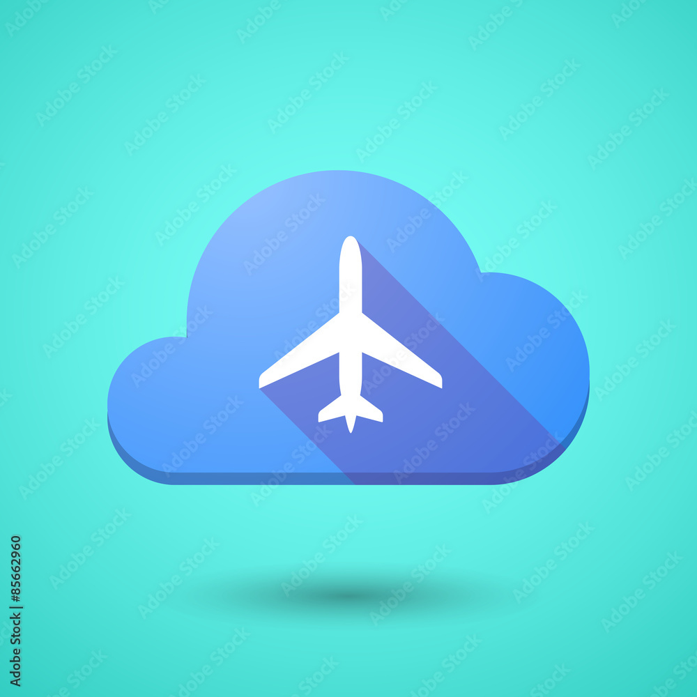 Cloud icon with a plane Cloud icon with a plane
