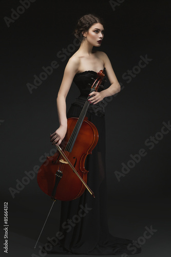 Beautiful girl with cello