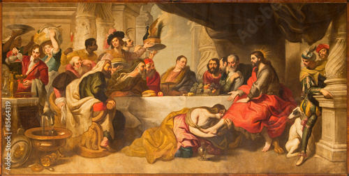 Malaga - The supper of Jesus by Simon the Pharisee paint photo