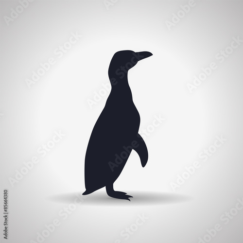Vector sign: Silhouette of a penguin