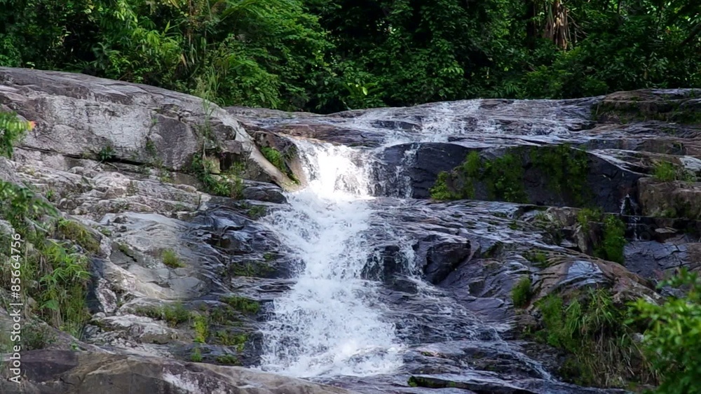 top area of Ton Pliw waterfall scene in the tropical forest of Trang, Thailand top area of Ton Pliw waterfall scene in the tropical forest of Trang, Thailand