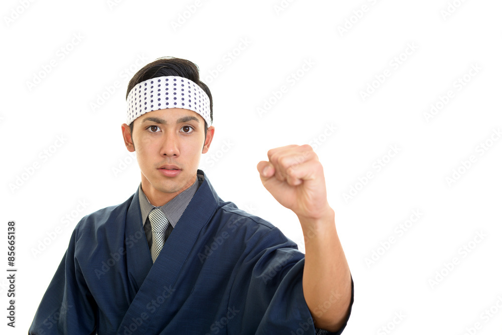 仕事中のラーメン職人