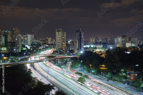 Sao Paulo city at night, Brazil