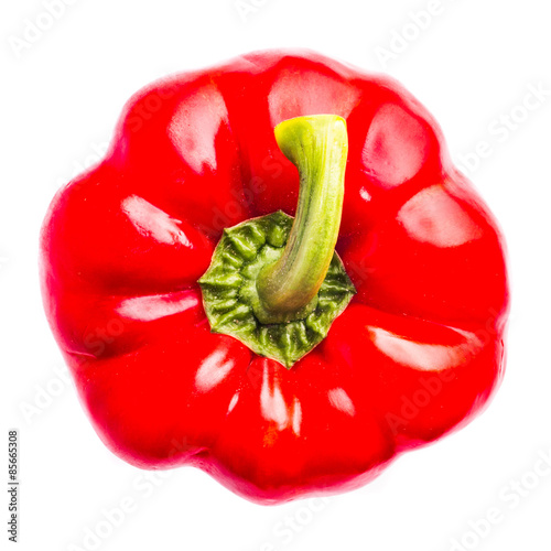 Close-up of red bell pepper section.