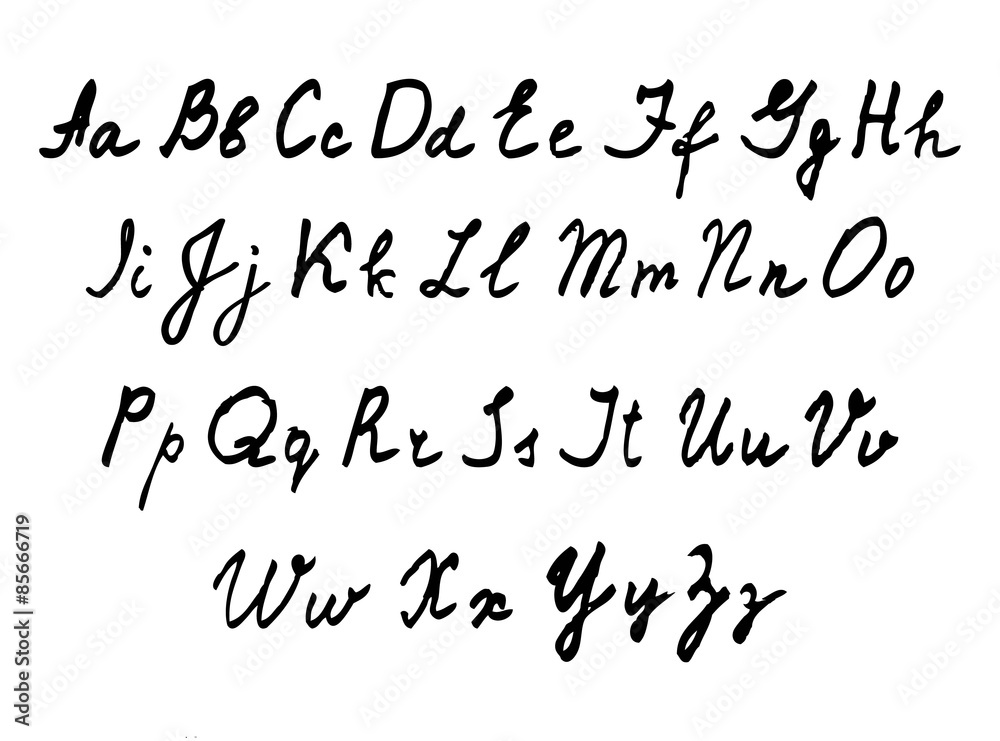 handwritten English alphabet. Vector illustration . handwritten English alphabet. Vector illustration .