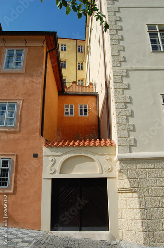 Prague. Uvoz street. Colorfull background photo