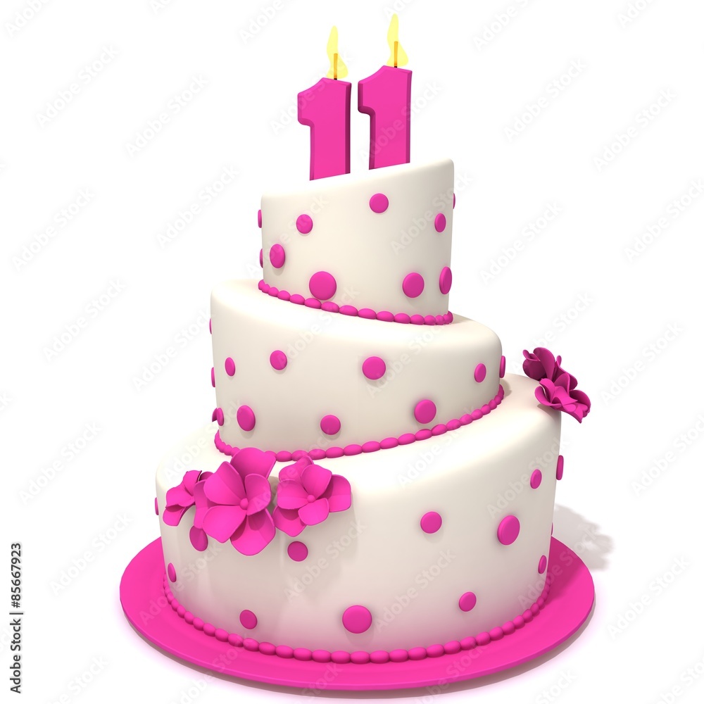 Birthday cake with number eleven Birthday cake with number eleven