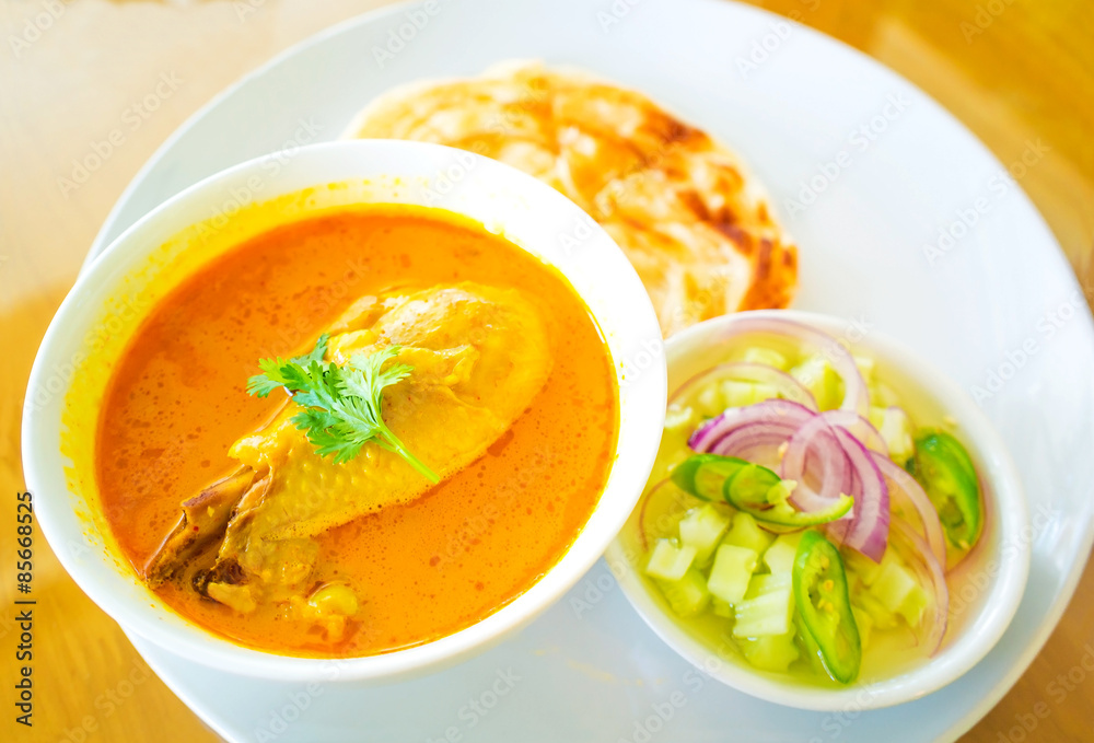 Close up of Muslim style of chicken curry Close up of Muslim style of chicken curry