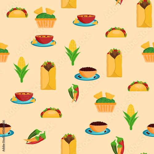 Seamless background with mexican food