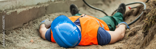Vászonkép Construction site as dangerous area