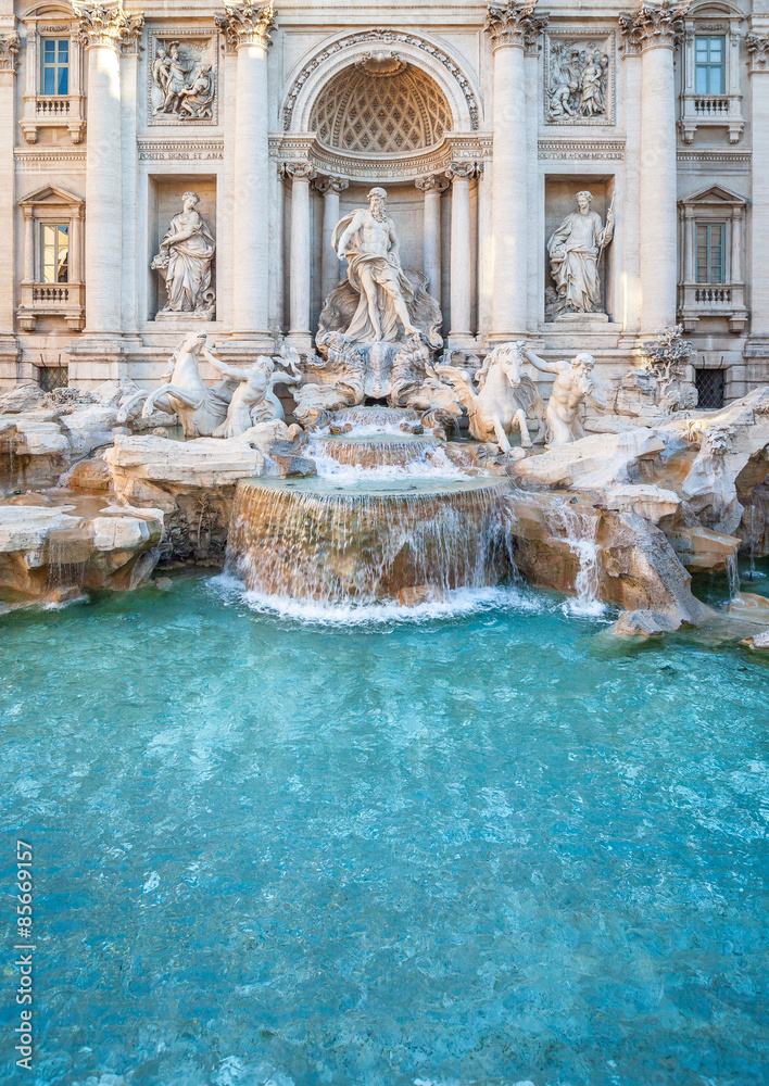 Trevi fountain at sunrise, Rome, Italy
