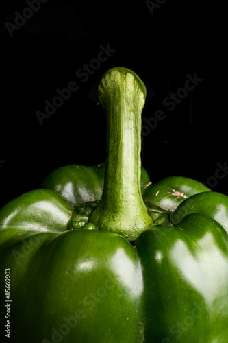 Close-up of green  bell pepper section.