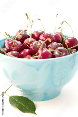 Fresh cherries in a bowl. Healthy diet.