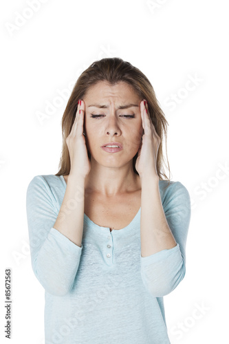 Young woman with headache