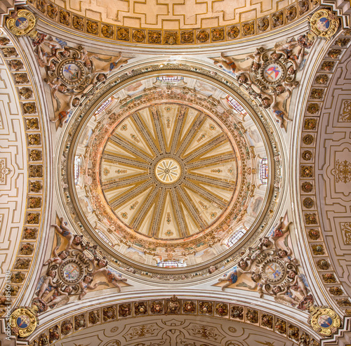 Granada - cupola in church Iglesia de los santos Justo y Pastor.