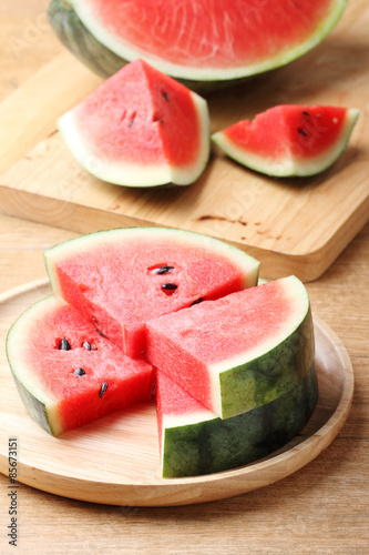 fresh watermelon on wooden background