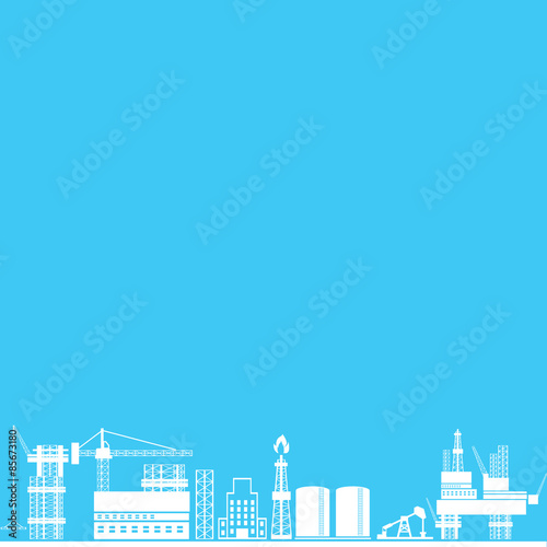 industry on blue background