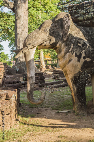 part of the ruin of the temple Wat Phra Kaeo in Kamphaeng Phet © stockphotokae