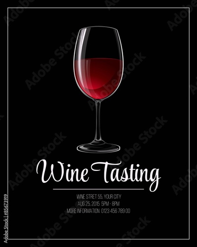 Wine tasting flyer template. Vector illustration