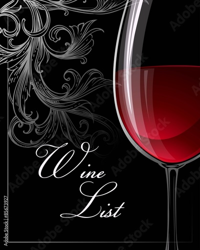 Template for wine list. Vector illustration