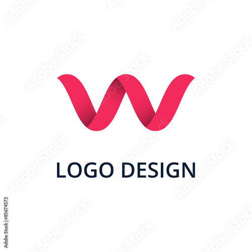 Vector illustration letter logo w