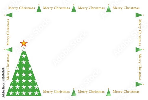 Christmas tree with frame Merry Christmas