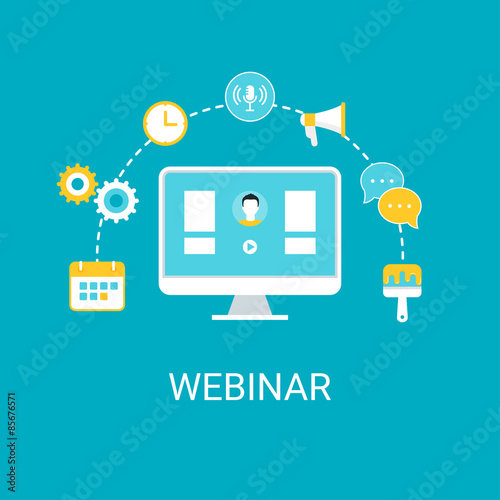 Webinar, Webcast, Livestream, Online Event Illustration