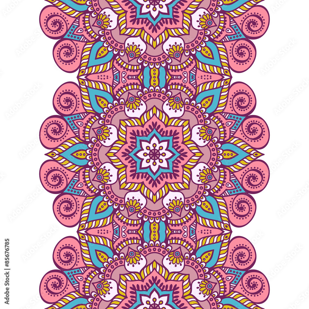 Ethnic floral seamless pattern