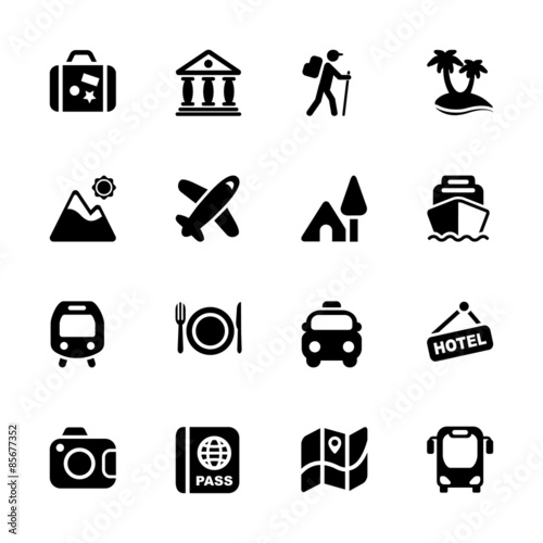 vacations and holidays icons